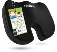feela® Coussin de siège orthopédique [3 degrés de dureté], pour le bureau, en cas de douleurs au coccyx, en fauteuil roulant, couvre-siège en cas d’escarres, noyau en mousse à mémoire de forme (Moyen)