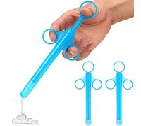 Feelairy 2 Pcs Seringues à Tube de Lubrification pour Lubrifiant Applicateur de Lubrifiant, Réutilisable Seringue de Lubrifiant Seringue Vagin Anal Tireur avec Anneau de Traction et Doigt (Bleu)