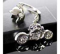 Feelairy Motocycle avec Casque de Moto Porte-clés Argent, Porte-clés en Acier Inoxydable Ride Porte-clés sûr avec Gravure de Moto, Charms Porte-clés Cadeau pour Motard Motocycliste Harley Biker