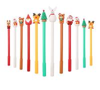 Feelava 12 Pcs Stylos Gel Encre de Bande Dessinée pour Noël - Bonhomme De Neige, Père Noël, Renne, Arbre - Marqueur Stylo pour Party Favor, Cadeau, École, Bureau, Famille, Papeterie