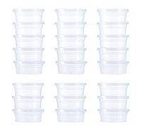 Feelava Pots à slime 24 unités, pots de rangement en plastique transparent étanches avec couvercles, pour slime et boules de mousse (20g)