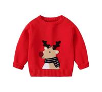 Feelcrag Garçons Fille Unisexe Noël 3D Pull Pull-Over Père Noël Bonhomme De Neige Renne Manchot Enfant Hiver Sweat-Shirt Pull De Noel Enfant Fille 12 Ans Pull Pere Noel Veste d'hiver À Boutons