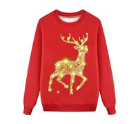 Feelcrag Sweat-Shirt Pull Noël Famille À Manches Longues Renne Chandail Pull Famille Sweat Noel Fille Pull Noel Femme Drole Pull De Noel 12 Ans Costume Carnaval Garçon Père Mère Enfants