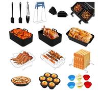 Feelhap Accessoires AirFryer, 20PCS Accessoires pour Fritteuse à Air, Accessoires de fritteuse à faire chaud,pour Ninja Dual AF500EU, AF400EU, AF300EU & Other 7,6L-9,5L Foodi Airfryer Moule Silicone