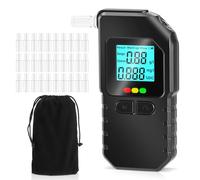 Feelhap Ethylotest Electronique Homologué NF, Alcootest de Haute Précision avec Fonction de Stockage et Indication Vocale, Ethylometre Portable avec Ecran LCD Numérique et 30 Embouchures