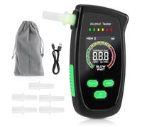 Feelhap Éthylotest Portable Certifié, Ethylotest Electronique avec Affichage Numérique LCD,Précision de Qualité,Alcootest Électronique Ethylometre Professionnel Rechargeable avec 5 Embouchures