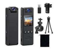 Feelhap Mini Camera de Corps Objectif Rotatif 180° avec Vidéo et Audio HD 1080P, Grand Angle 120°, Vision Nocturne et Détection de Mouvement