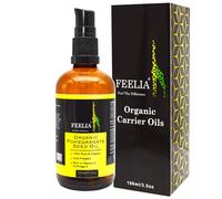 Feelia - Huile de graines de grenade bio - Pressée à froid, riche en vitamine C et en oméga 5, nourrit la peau, hydrate les cheveux ternes et secs, 100 % pure et biologique - 100 ml
