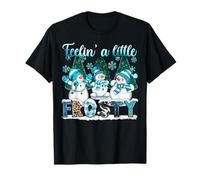 Feelin Little Frostys Pyjama de Noël rétro Motif léopard T-Shirt