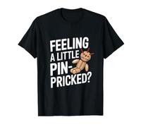 Feeling A Little Pin-Pricked Poupée vaudou Amusante pour Halloween T-Shirt Graphique avec Valeur, Homme, Noir, M