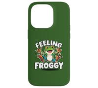 Feeling Froggy Drôle Grenouille Sautant Humour Animal de Dessin Animé Coque pour iPhone 14 Pro