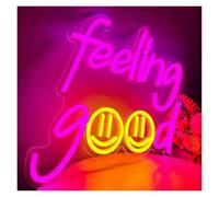 Feeling Good pour enseigne au néon LED pour alimentation pour USB à intensité variable pour chambre coucher, maison, fête, café, studio, décor 34 cm x 35