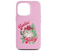 Feeling Jolly Pink Cowboy Santa Western Christmas Coque pour iPhone 13 Pro