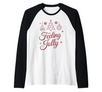 Feeling Jolly Winter Christmas Aesthetic Manche Raglan
