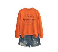 Feeling Kinda IDGAF Ish Comfortable Women's Long Sleeve Top, Graphic Print Crewneck Sweatshirt, Loose Fit Pullover for Gifting and Casual Style in Many Colors