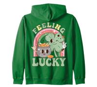 Feeling Lucky Four Leaf Clover Irish Luck Humor Sweat à Capuche