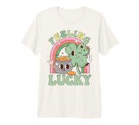 Feeling Lucky Four Leaf Clover Irish Luck Humor T-Shirt Haut de Gamme