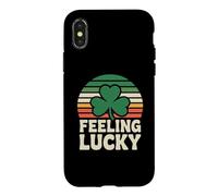 Feeling Lucky Retro Casino Humor St Patricks Day Vibes Coque pour iPhone X/XS