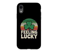 Feeling Lucky Retro Casino Humor St Patricks Day Vibes Coque pour iPhone XR