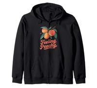 Feeling Peachy Funny Fruit Summer Retro Vibes Tee Sweat à Capuche