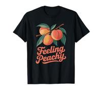 Feeling Peachy Funny Fruit Summer Retro Vibes Tee T-Shirt