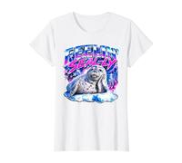 Feeling Seally Sharp Seal Pump Bootleg Meme T-Shirt Graphique avec Valeur, Femme, Blanc, XS
