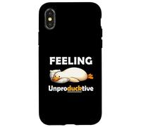Feeling Unproductive Funny Lazy Duck Meme Morning Coworker Coque pour iPhone X/XS