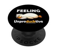 Feeling Unproductive Funny Lazy Duck Meme Morning Coworker PopSockets PopGrip Adhésif