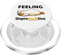 Feeling Unproductive Funny Lazy Duck Meme Morning Coworker PopSockets PopGrip pour MagSafe