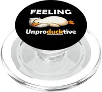 Feeling Unproductive Funny Lazy Duck Meme Morning Coworker PopSockets PopGrip pour MagSafe