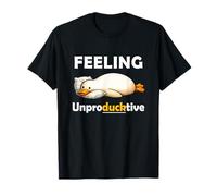 Feeling Unproductive Funny Lazy Duck Meme Morning Coworker T-Shirt
