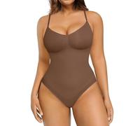 FeelinGirl Body Gainant pour Femme Sculptant Sans Couture Invisible Gaine Ventre Plat Amincissante (Marron foncé 3XL/4XL)
