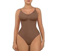 FeelinGirl Body Sculptant Femme Ventre Plat Sans Couture Shapewear String Bodysuit（Brun Sienne,5XL）