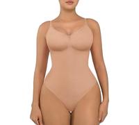 FeelinGirl Body Sculptant Femme Ventre Plat Sans Couture Shapewear String Bodysuit（Kaki cendré,5XL）