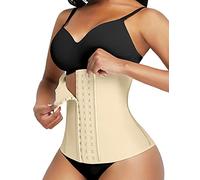FeelinGirl Gaine Amincissante Ventre Plat Femme Femme Latex Corset Minceur Serré Taille Gaine Amincissante Waist Trainer Gaine Ventre Plat Formateur de Taille Bustier Beige 4XL