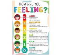 Feelings Chart Poster for Kids - SEL Emotional Intelligence Learning Tool for Preschool, Kindergarten, Elementary Classroom Decor(Framed,16x24inch(40x60cm))