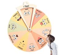 Feelings Wheel - Grand tableau émotionnel en bois de 24 cm, décoration d'apprentissage de l'humeur et roue émotionnelle éducative, œuvre d'art de santé mentale pour, activités scolaires