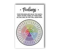 Feelings Wheel Poster Your Feelings Are Valid Emotions Poster de thérapie de roue Affiche de santé mentale Poster de conseil Thérapeute CBT Décoration pour école salle de classe