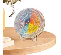 Feelings Wheel With Stand - Tableau d'humeur rond en bois, affichage des émotions double face | Aide visuelle en bois avec indicateur d'émotion, outil de bureau therpi, de l'humeur quotidienne