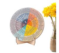 Feelings Wheel With Stand - Wood | Feelings Chart With Stand For Counseling | Emotional Awareness Tool Gift For Women Men Self-Reflection And Communication