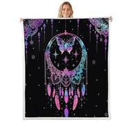 feelingyou Attrape-rêves - Couverture - Taille bohème - Lune - Papillon - Jeté de lit pour adolescents tribus ethnique - Décoration d'intérieur pour canapé