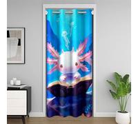 feelingyou Axolotl Rideau de porte 150 x 203 cm Bleu Océan Monde sous-marin Rideau de porte pour adultes Livre de magie lecture Animaux Nautique Vie marine Rideau de porte pour décor d'ombrage
