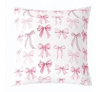 feelingyou Cute Bow Knot Kids Couverture de coussin Princesse Papillon Nœud Rêve Double Face Fille Arc Coquette Esthétique Rose Lit Canapé Housse de Coussin 1 paquet 40 x 40 cm