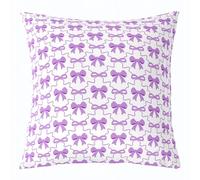 feelingyou Cute Bow Knot Kids Housse de coussin esthétique double face Motif nœud papillon dessin animé Violet Pour lit canapé canapé 1 paquet 40 x 40 cm