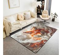feelingyou Fox Tapis de salon, 150 x 200 cm, style japonais, chambre à coucher, pour garçons et filles, motif animal sauvage, décoration d'intérieur