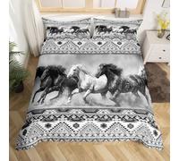 feelingyou Housse de couette 3D pour enfant - Taille S - Motif animaux occidentaux - Style bohème - Motif : fleurs exotiques - Gris - Parure de lit (1 taie d'oreiller)