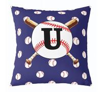 feelingyou Housse de coussin décorative en forme de lettre U - 45 x 45 cm - Décoration de baseball - Thème sport - Pour enfants et adolescents - Batte de baseball