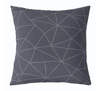 feelingyou Lot de 1 housse de coussin triangulaire géométrique, 45 x 45 cm, lignes abstraites simples, pour enfants, adolescents, art géométrique moderne, gris, pour canapé
