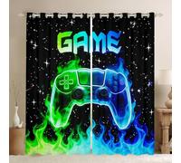 feelingyou Lot de 2 rideaux de fenêtre pour console de jeux - Taille XXL - 260 x 140 cm - Double couleur - Élégant - Bon rideau occultant - Ciel étoilé scintillant - Pour adultes et enfants