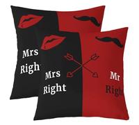 feelingyou Lot de housses de coussin de 2,40 x 40 cm - Motif « Monsieur Droit » - Motif amour - Pour adolescents, Saint-Valentin